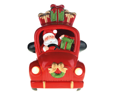 Enfeite com Led Carro Noel Vermelho