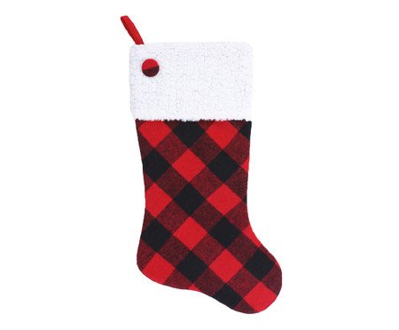 Bota Natal Xadrez Vermelha | Westwing