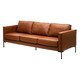 Sofá 3 lugares em Couro Ettore Caramelo, Colorido | WestwingNow