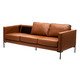 Sofá 3 lugares em Couro Ettore Caramelo, Colorido | WestwingNow