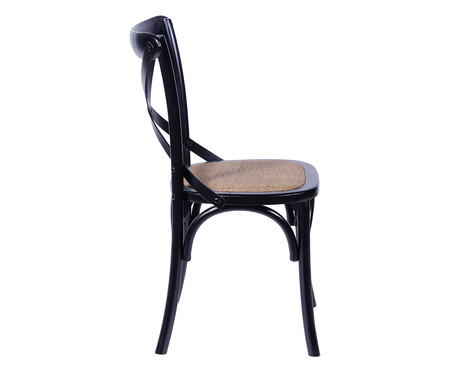 Cadeira de Madeira Wood Cross - Preto | WestwingNow