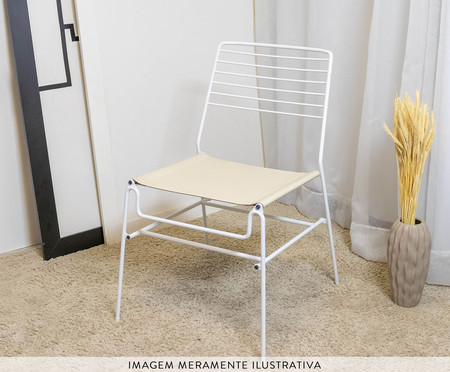 Cadeira Curvy Branco Fosco e Bege | WestwingNow