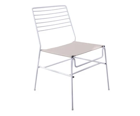 Cadeira Curvy Branco Fosco e Bege