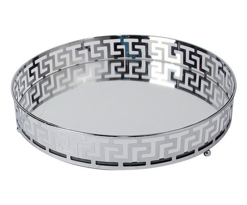 Bandeja Espelhada de Metal John - Prateada, Prata / Metálico | WestwingNow