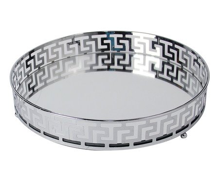 Bandeja Espelhada de Metal John - Prateada