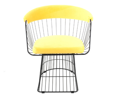 Cadeira em Veludo Wp - Preto Fosco e Inca Amarelo | WestwingNow