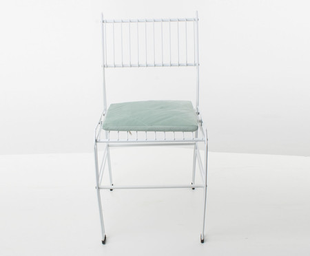 Cadeira em Veludo Niva - Branco Fosco e Inca Verde | WestwingNow