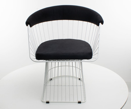 Cadeira em Veludo Wp - Branco Fosco e Preto | WestwingNow