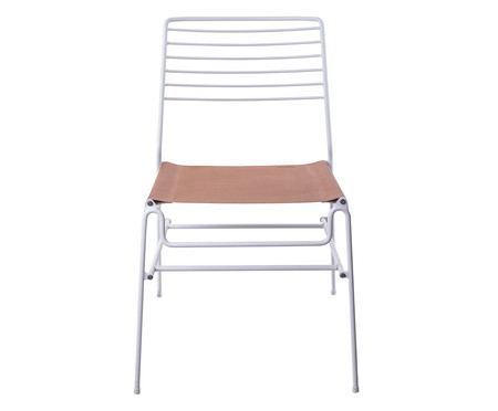 Cadeira Curvy- Branco Fosco e Havana | WestwingNow