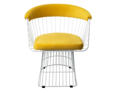 Cadeira em Veludo Wp - Branco Fosco e Inca Amarelo | WestwingNow