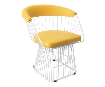 Cadeira em Veludo Wp - Branco Fosco e Inca Amarelo | WestwingNow