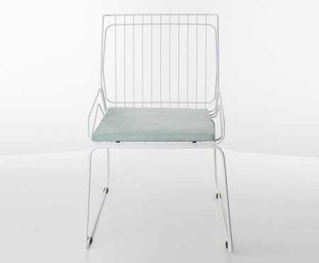 Cadeira em Veludo Memphis - Branco Fosco e Inca Verde | WestwingNow