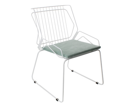 Cadeira Memphis Branco Fosco e Inca Verde