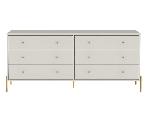 Cômoda Jasper - Off-White Fosco e Dourado, Off White | WestwingNow