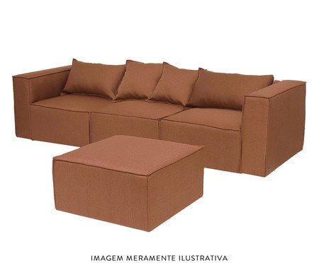 Sofá Módulo Puff Mensa Terracota | Westwing