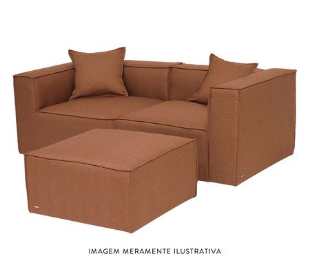 Sofá Módulo Puff Mensa Terracota | Westwing