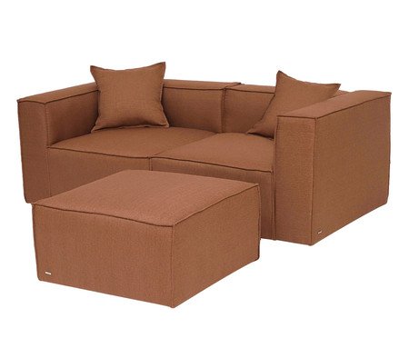 Sofá Módulo Puff Mensa Terracota | Westwing