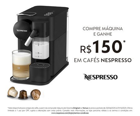 Cafeteira Nespresso Lattissima One Preta - 110V | Westwing