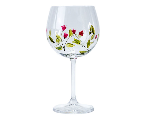 Taça para Gin em Cristal Pink Flower, Transparente | WestwingNow