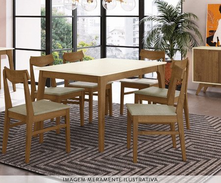 Mesa de Jantar Happy Off-White e Garapa | Westwing