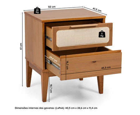 Mesa de Cabeceira Viena Mel | WestwingNow