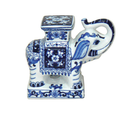 Adorno Nick em Cerâmica - Azul e Branco