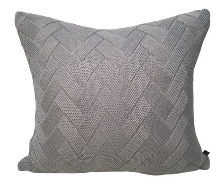 Almofada em Tricô Geométrico Elemto - Cinza Claro