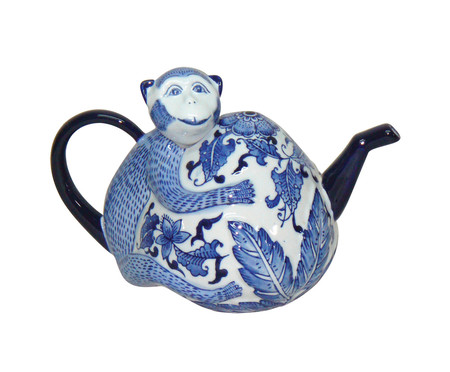 Adorno Whili em Cerâmica - Azul e Branco