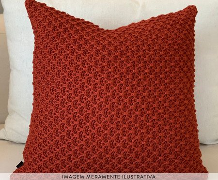 Almofada em Tricô Tramado - Coral | Westwing