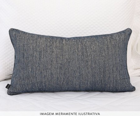 Almofada em Linho com Vivo Elemori - Azul Marinho | Westwing