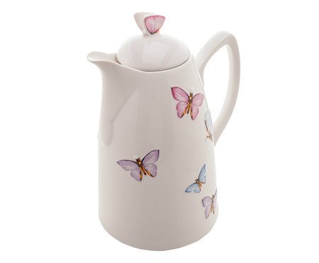 Garrafa Térmica em Porcelana Borboletas | Westwing