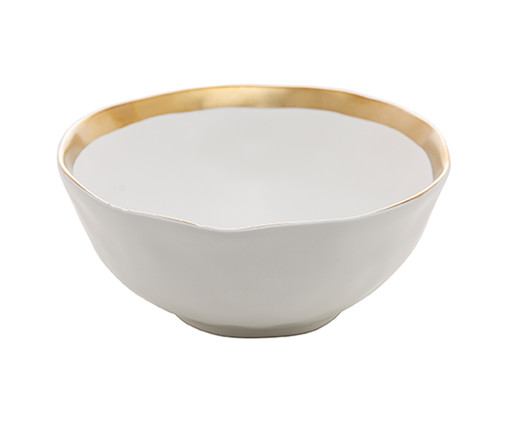 Bowl em Porcelana Dubai Branco e Dourado, Branco | WestwingNow