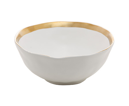 Bowl em Porcelana Dubai Branco e Dourado | WestwingNow