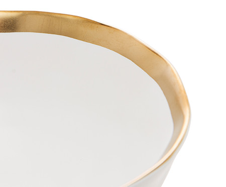 Bowl em Porcelana Dubai Branco e Dourado | WestwingNow