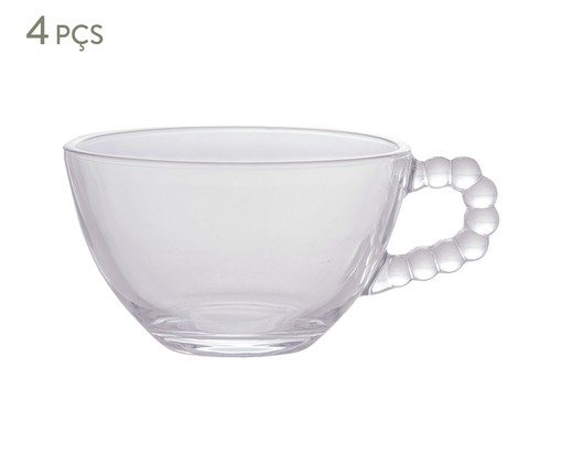 Jogo de Xícaras para Chá em Cristal Pearl, Transparente | WestwingNow