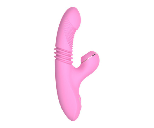 Sugador e Vibrador Rabbit Vai e Vem Lucky - Rosa, Rosa | WestwingNow