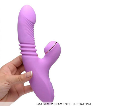 Sugador e Vibrador Rabbit Vai e Vem Lucky - Roxo | WestwingNow