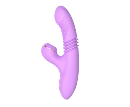 Sugador e Vibrador Rabbit Vai e Vem Lucky - Roxo