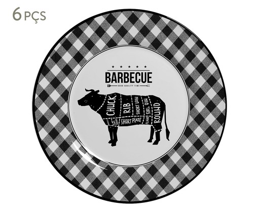 Jogo de Pratos Rasos Barbecue I, Colorido | WestwingNow