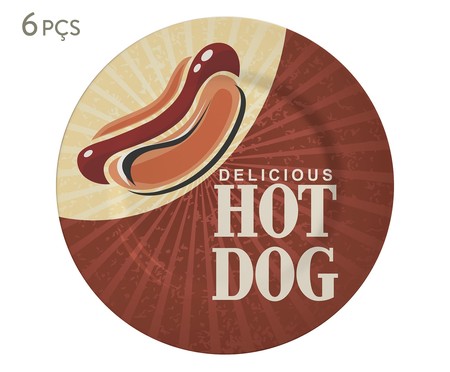 Jogo de Pratos de Sobremesa HotDog Collection III