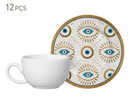 Jogo de Xícaras de Café com Pires Olho Grego | Westwing