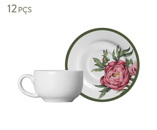 Jogo de Xícaras de Café com Pires Peony Rose, Colorido | WestwingNow