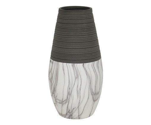Vaso em Cerâmica Marmorizada Ender - Cinza e Branco, Preto | WestwingNow