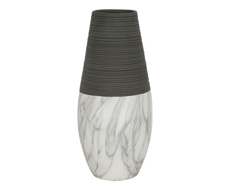 Vaso em Cerâmica Marmorizada Ender - Cinza e Branco | WestwingNow