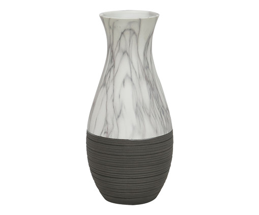 Vaso em Cerâmica Bolu - Cinza e Branco, Preto | WestwingNow
