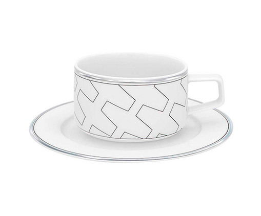 Xícara para Chá com Pires em Porcelana Trasso, Colorido | WestwingNow