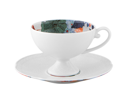Xícara de Chá com Pires em Porcelana Duality