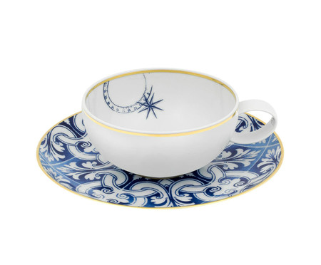 Xícara para Chá com Pires em Porcelana Transatlântica
