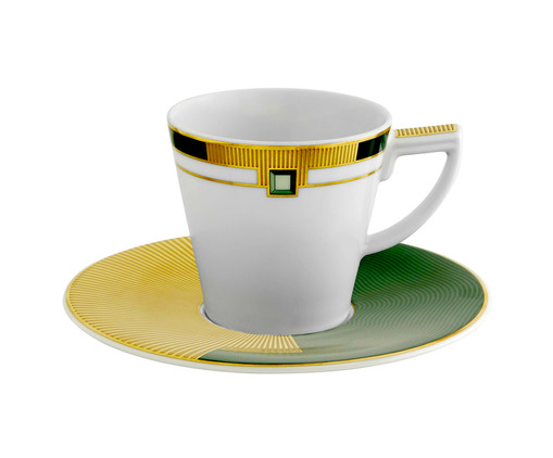Xícara para Café com Pires em Porcelana Emerald, Colorido | WestwingNow