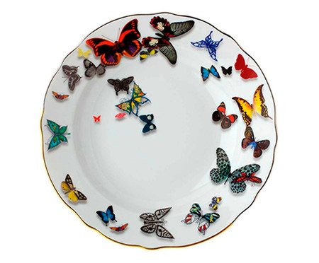 Prato Fundo em Porcelana Butterfly Parade